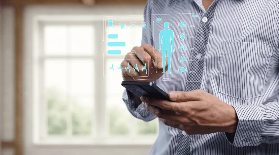 Illustration of the healthcare sector undergoing AI transformation