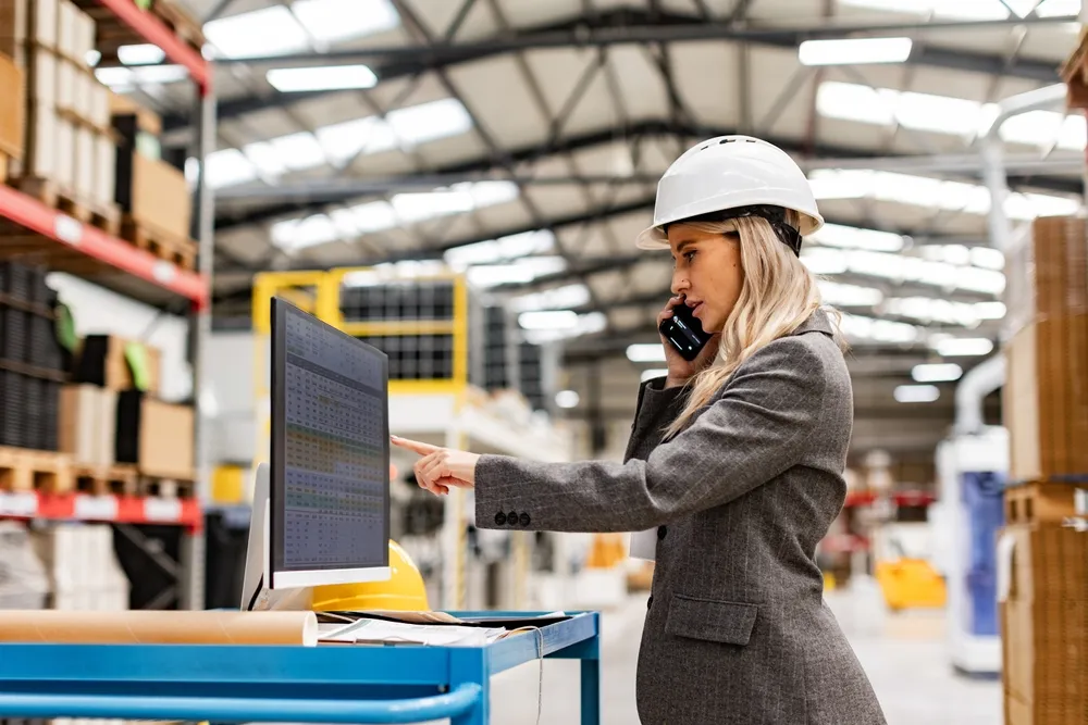 Illustration of cyber security challenges on a factory floor