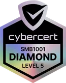SMB1001 Diamond, Level 5, certified by CyberCert