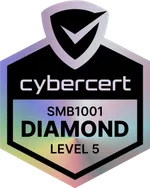 SMB1001 Diamond, Level 5, certified by CyberCert